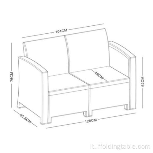 Set di divani per esterni in PP a 4 posti (2a età)
